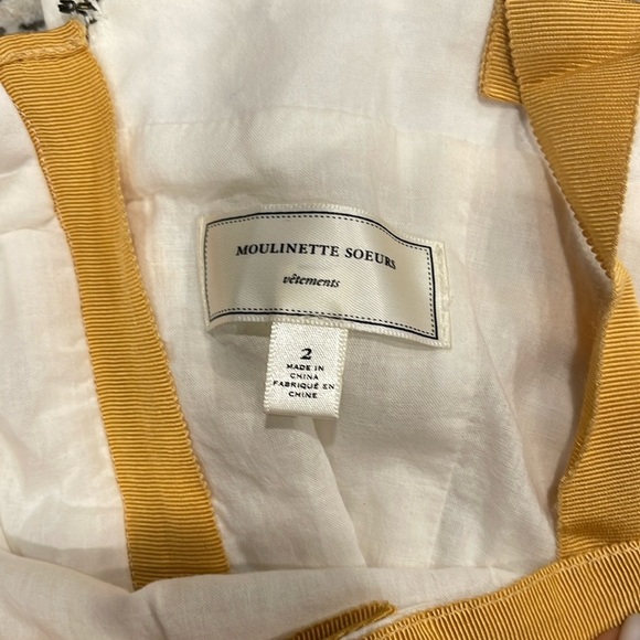 Anthropologie Moulinette Soeurs Golden Yellow Striped Fit & Flare Dress - Picture 5 of 6